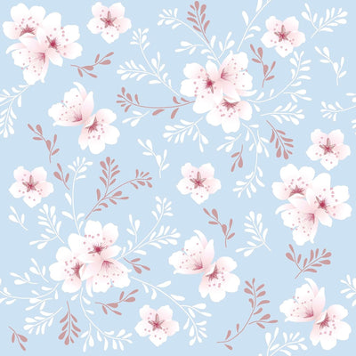 Papel tapiz flor de cerezo rosa azul para dormitorio decorativo