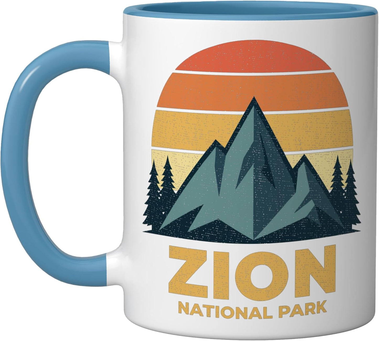 Taza Cerámica Nacional Parque Zion Retro Azul/Blanco