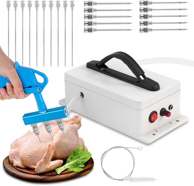 Inyector de carne eléctrico 60W con manguera y 20 agujas