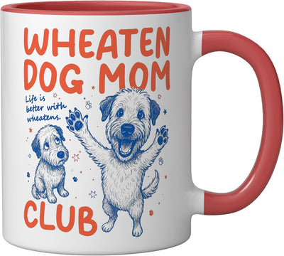 Taza Cerámica Día de la Madre Perro Wheaten Terrier Rojo/Blanco