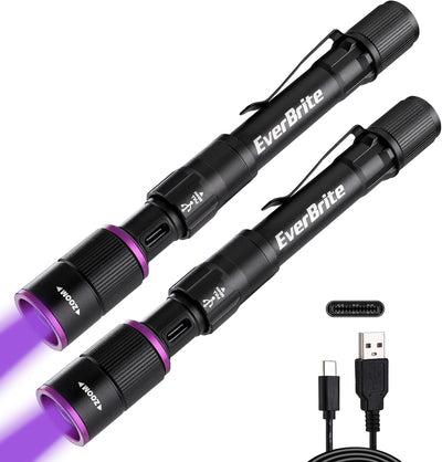 Linterna recargable UV 395nm 4 modos con clip