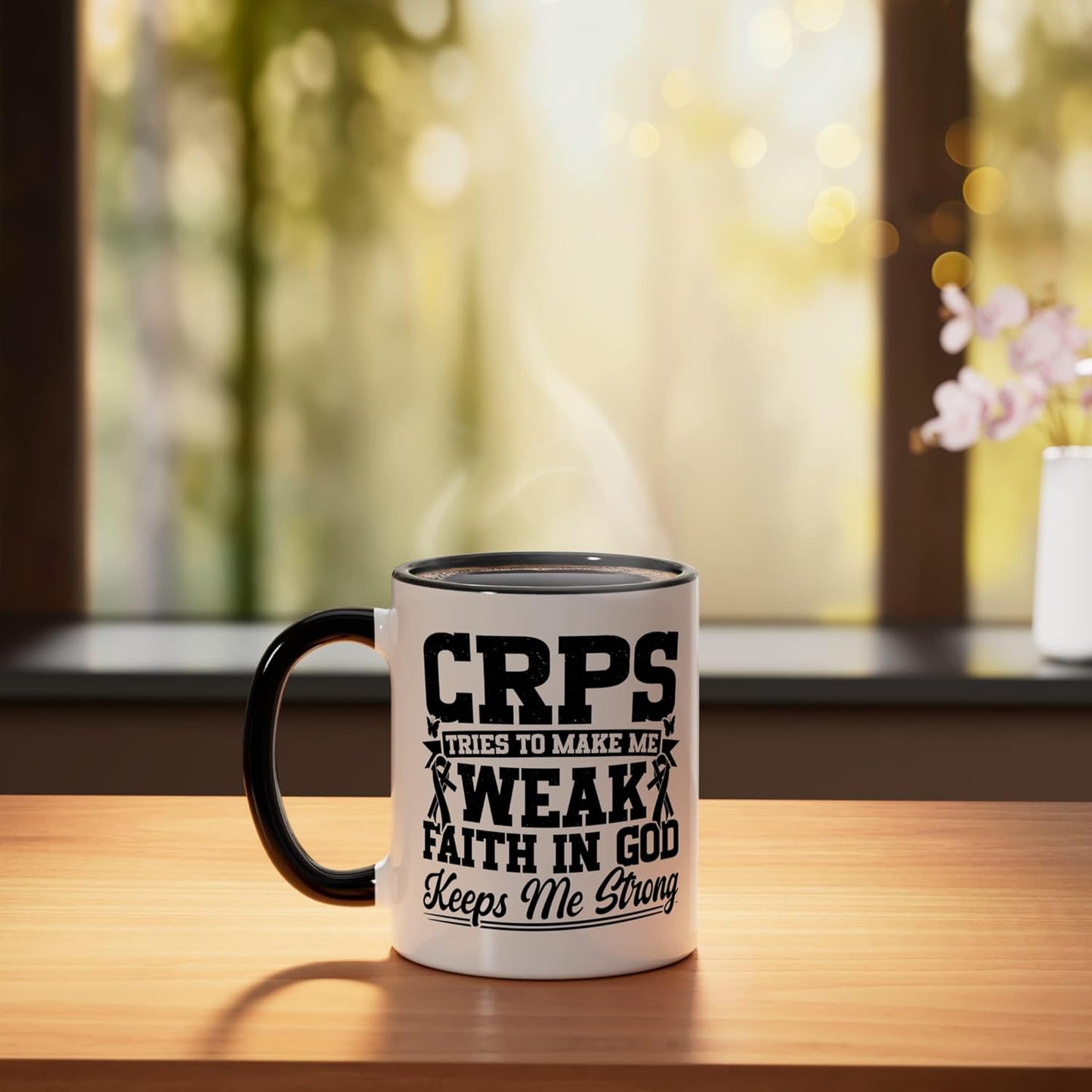 Taza cerámica RSD CRPS Awareness Warrior negra/blanca