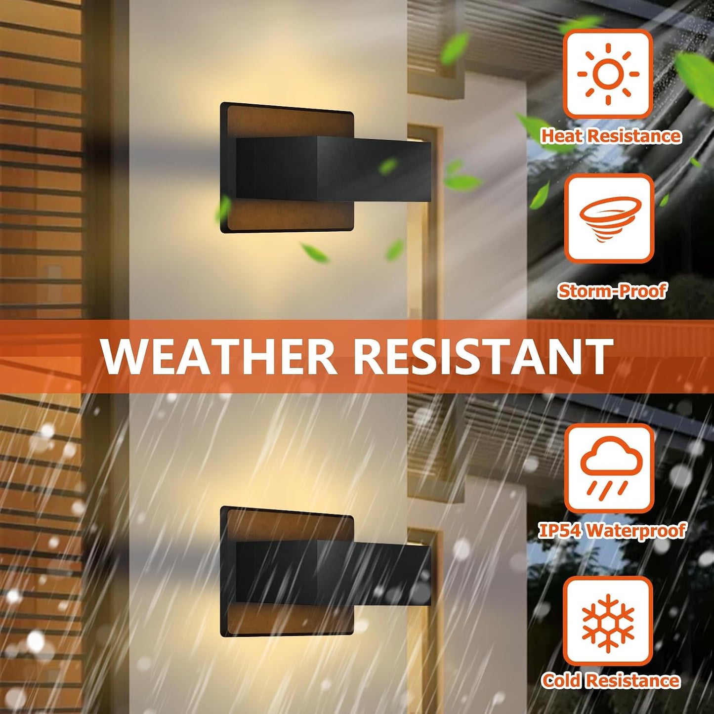 Lámpara pared exterior LED blanco cálido 3000K impermeable