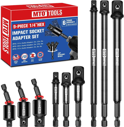 Juego adaptadores taladro impacto universal 1/4-1/2 pulg