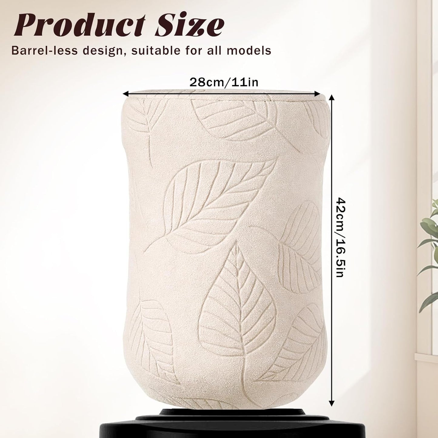 Funda protectora jarra 5gal poliéster beige decoración hojas