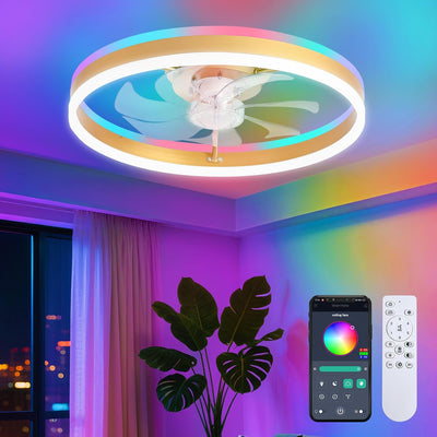 Ventilador techo RGB LED 20pulg control remoto moderno sin aspas