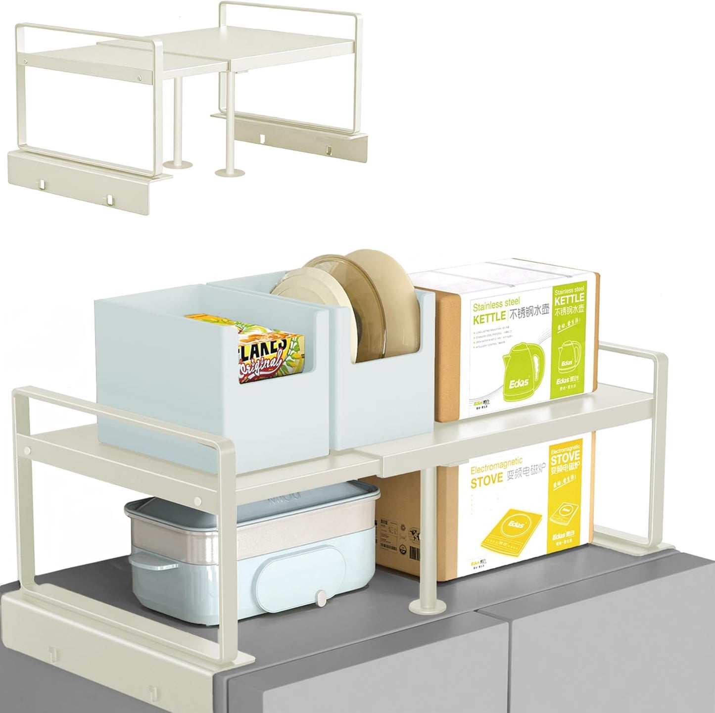 Estante ajustable para refrigerador forma L