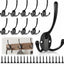20 Ganchos Metal Negro Pared Triple Resistentes