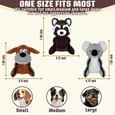 3 Pzas Juguetes Perros Peluche Grande Interactivo Chirriante
