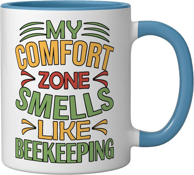 Taza Cerámica Humorística para Apicultura Azul/Blanco