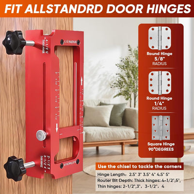 Plantilla bisagra puerta aluminio ajustable 2.5-5pulg
