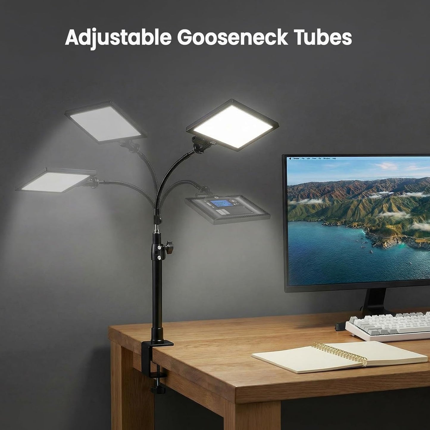 2 Luces LED Bicolor 3200-5600K para Videoconferencia y Podcast