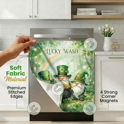 Funda magnética para lavavajillas San Patricio 23x26 pulgadas trébol gnomos