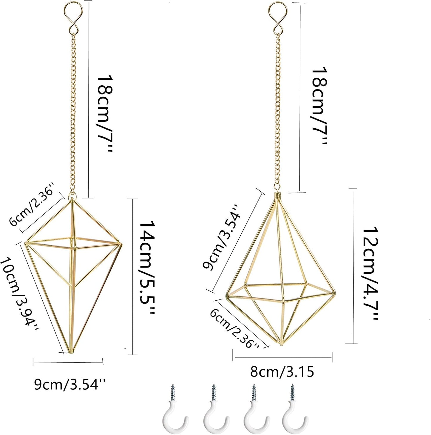 4 Soportes Colgantes Metal Plantas Aire Estilo Geométrico