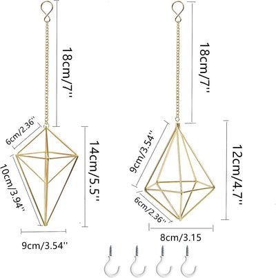 4 Soportes Colgantes Metal Plantas Aire Estilo Geométrico