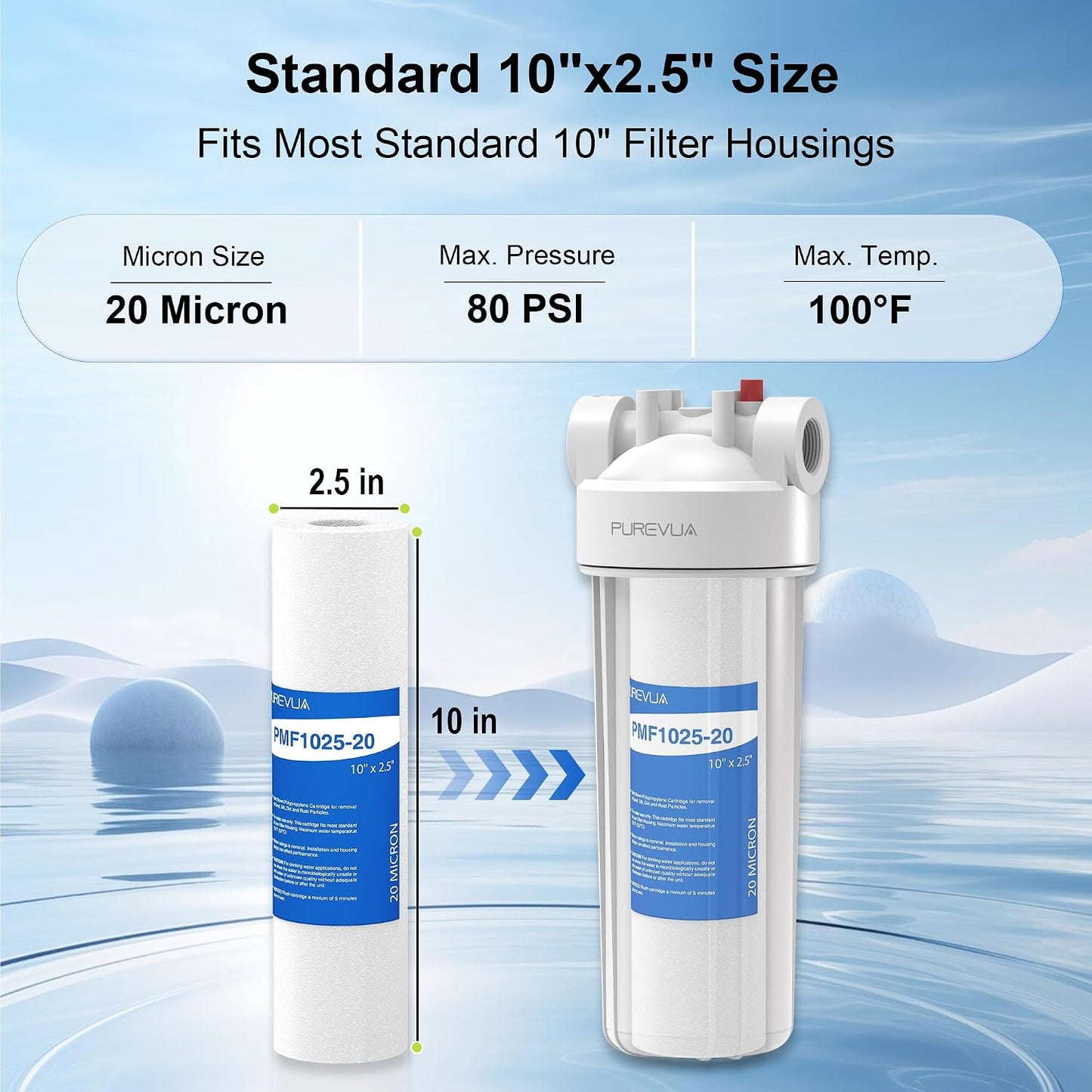 Filtro sedimentos 20micras 10x2.5pulg comp Culligan P5