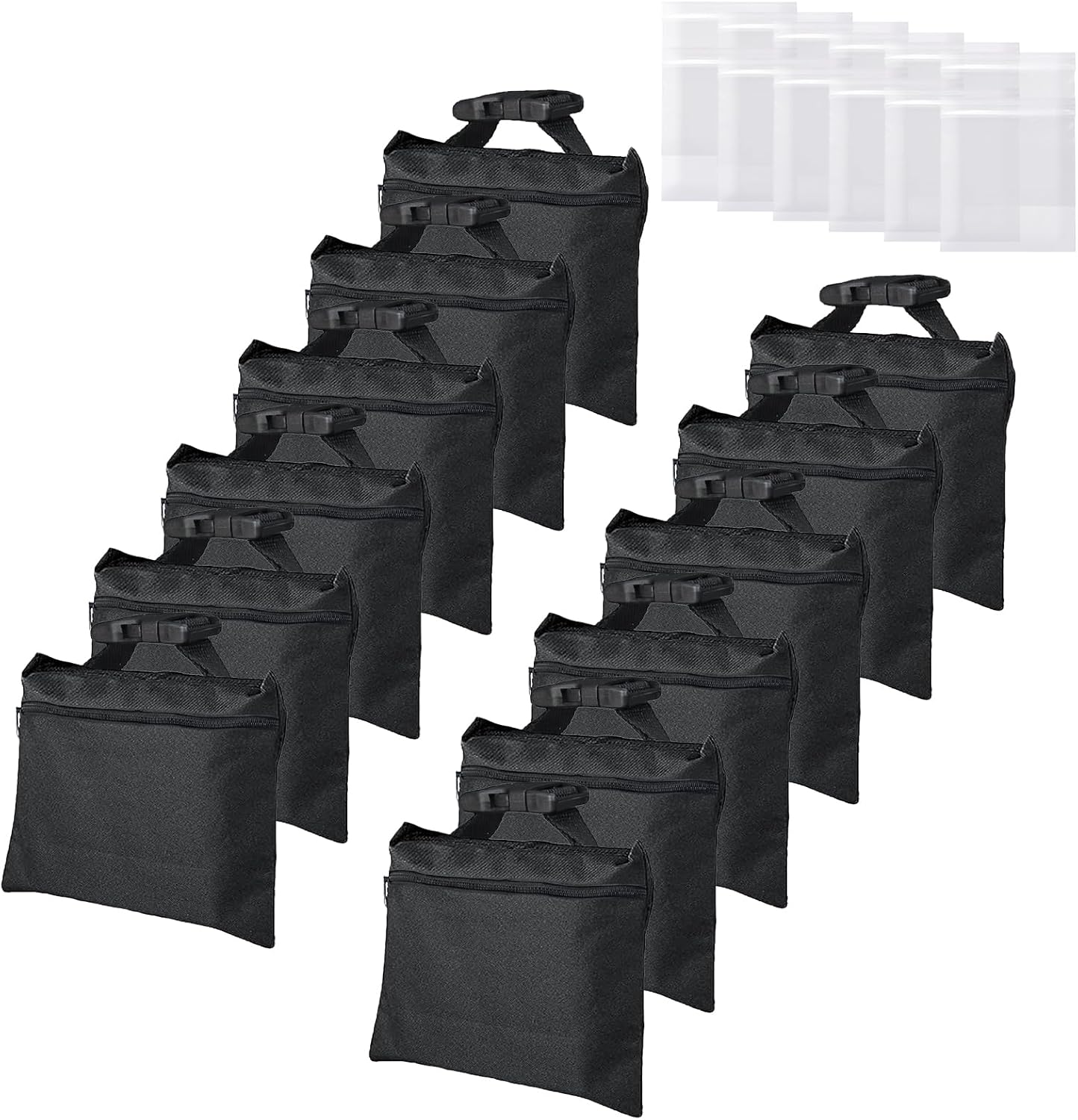12 Pack Sacos Arena con Bolsas PE Cremallera Correas
