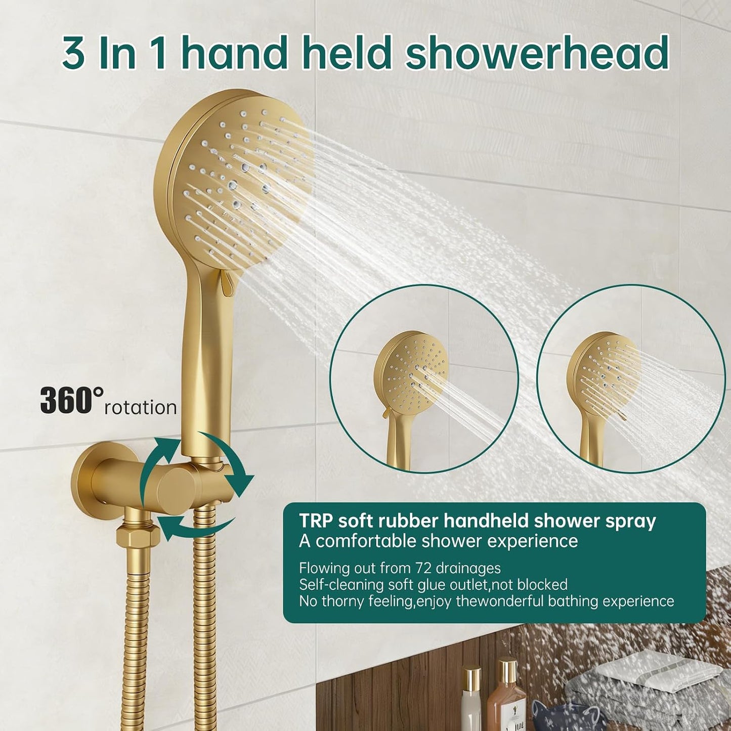 Sistema ducha lluvia 10pulg combo grifo rociador
