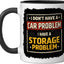 Taza cerámica humor garage storage negra/blanca