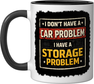 Taza cerámica humor garage storage negra/blanca