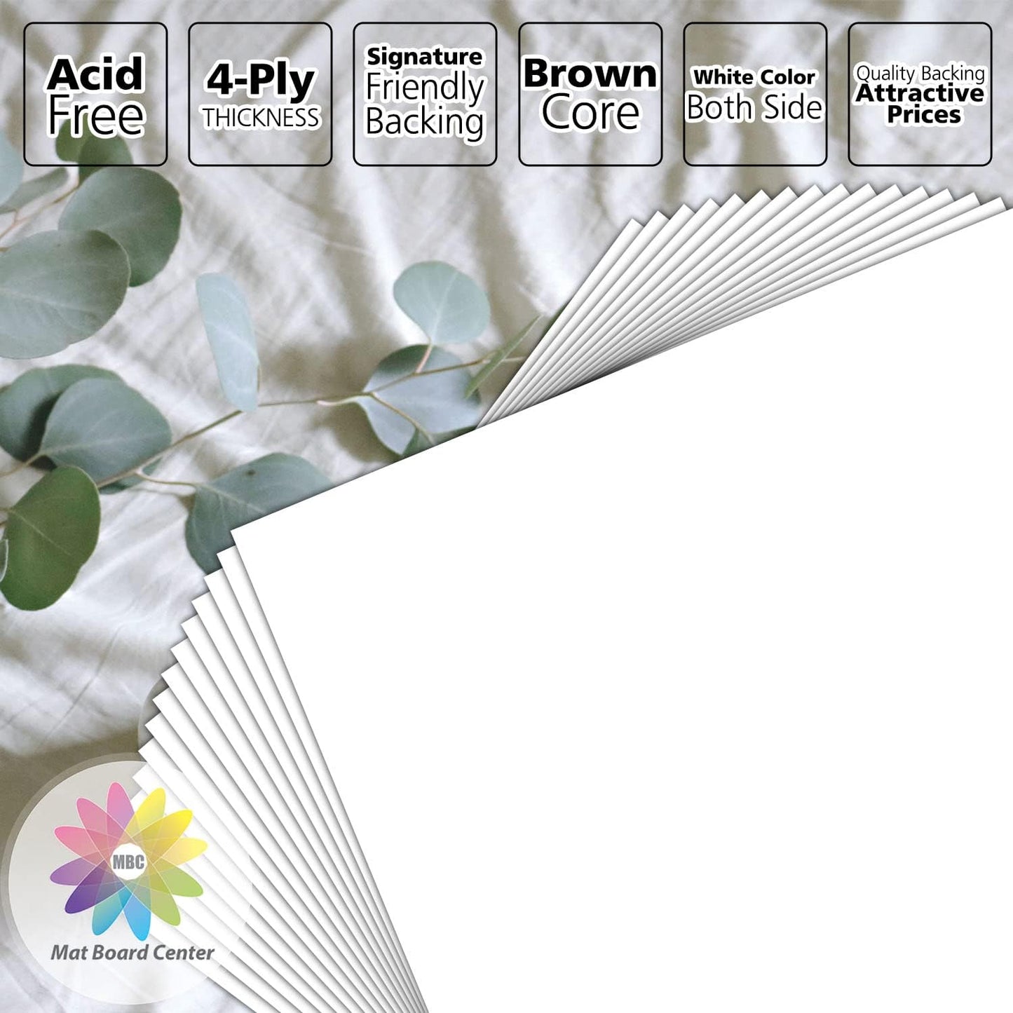 Tableros respaldo blanco 4x6pulg 4capas pack 25