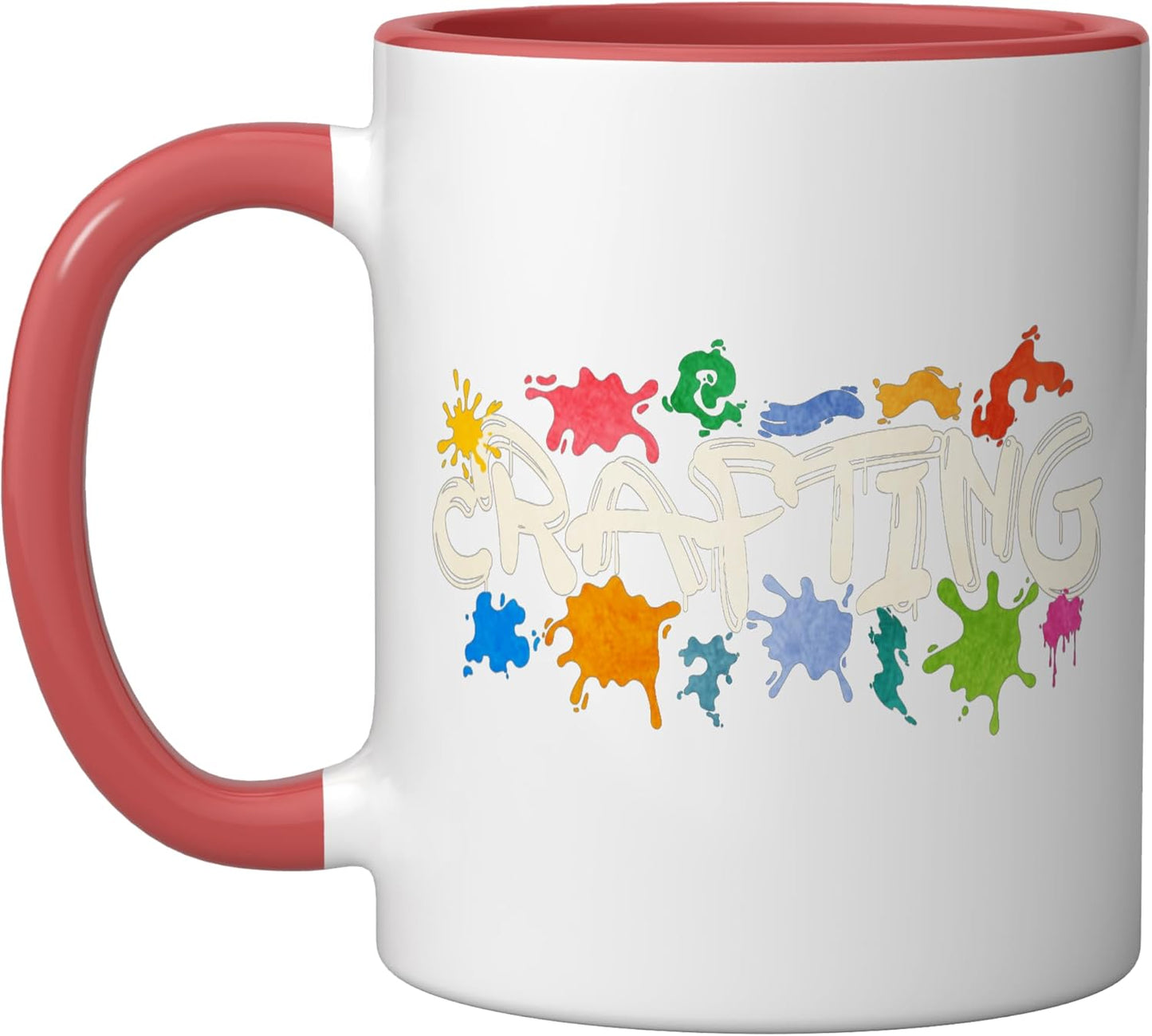Taza de cerámica para manualidades roja/blanca