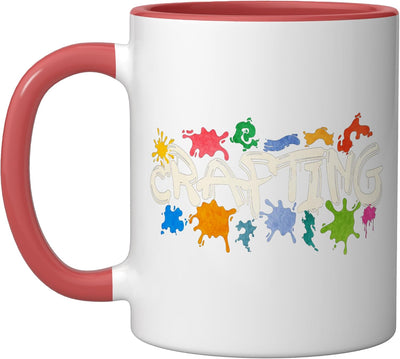 Taza de cerámica para manualidades roja/blanca