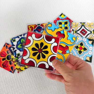 Adhesivo para azulejos Talavera estilo marroquí 3x3pulg