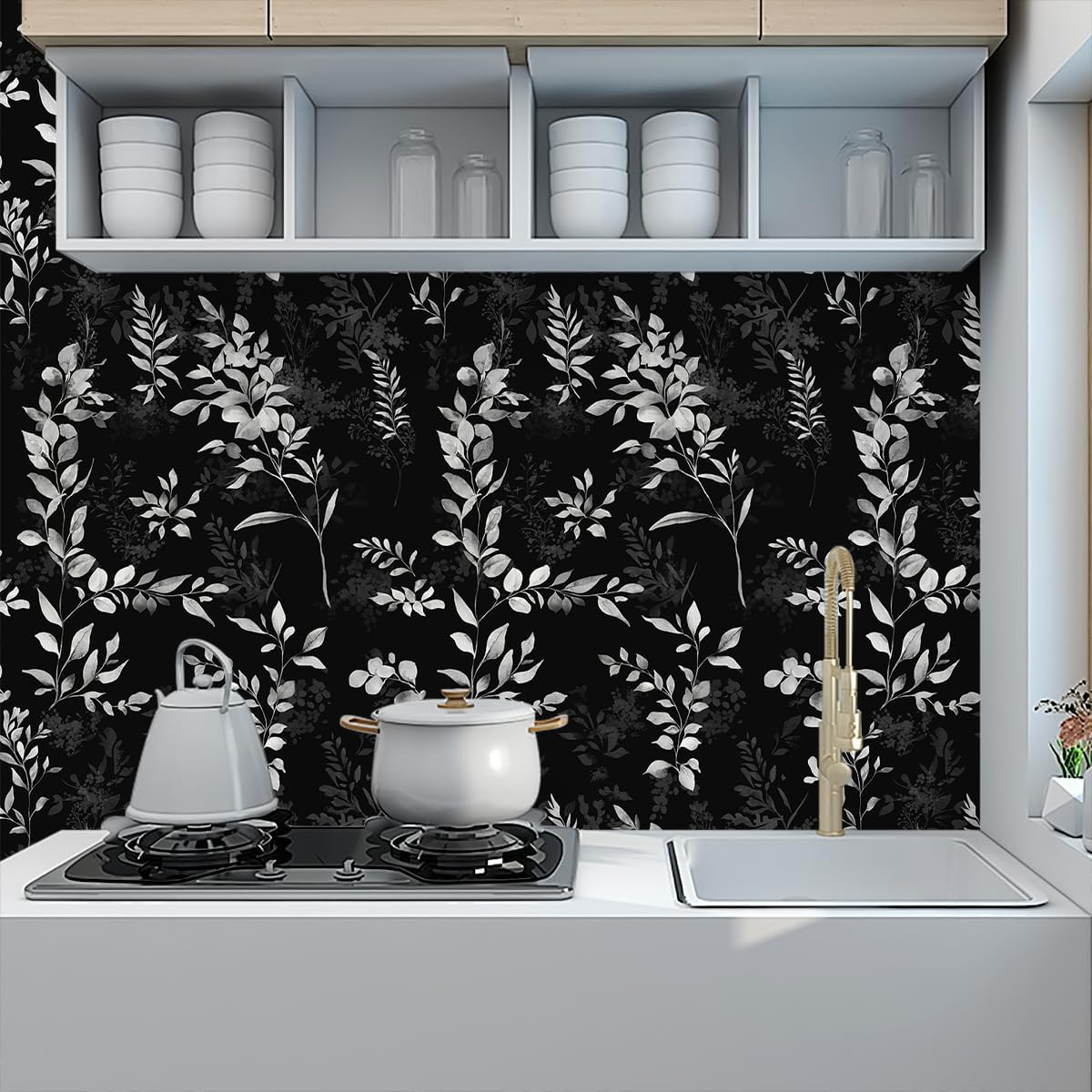 Papel tapiz autoadhesivo bosque árbol selva 17.3x32.8pulg