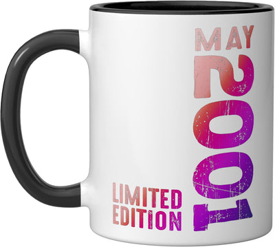 Taza de cerámica vintage 2001 negro/blanco