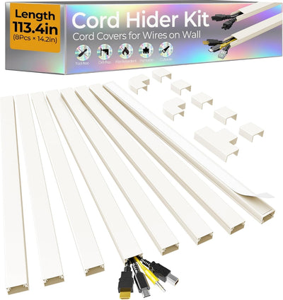 Kit ocultador cable 113.4pulg cubiertas autoadhesivas pared