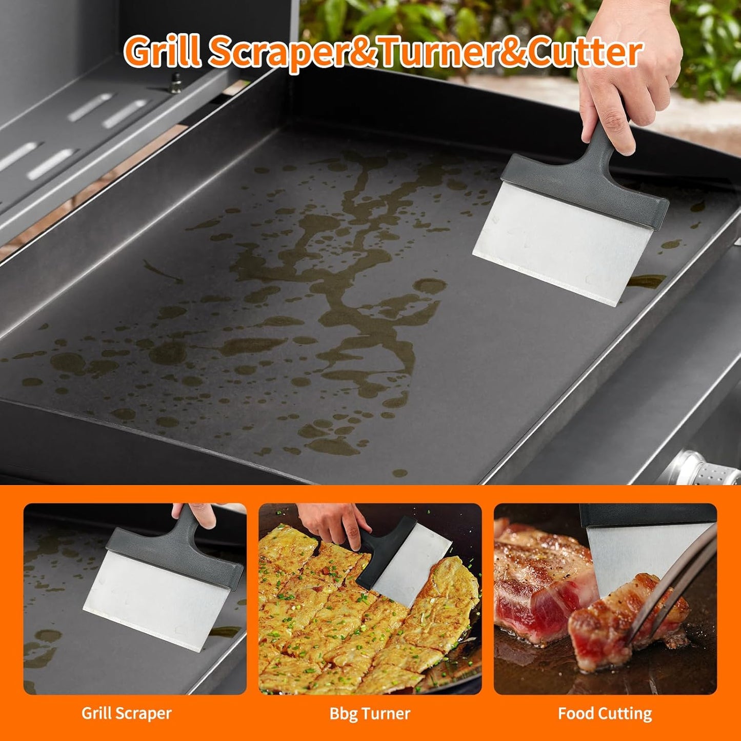 Kit limpieza plancha Blackstone 12 pzas cepillos raspador piedra