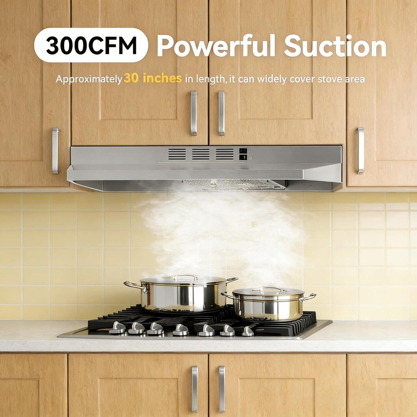 Campana extractora 30pulg acero inox 2 velocidades