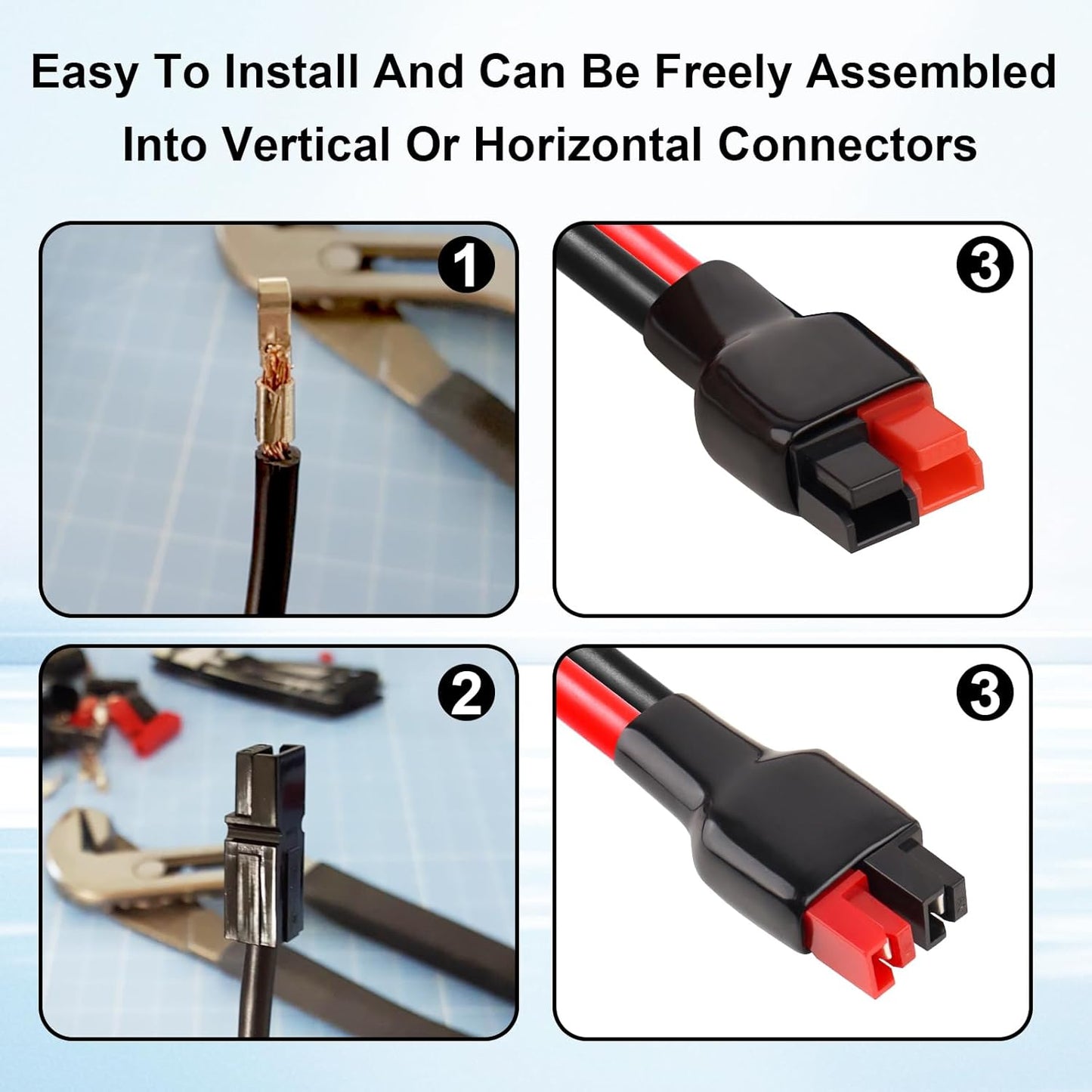 Kit 20 pares conectores 45A 600V 12-10AWG alta resistencia
