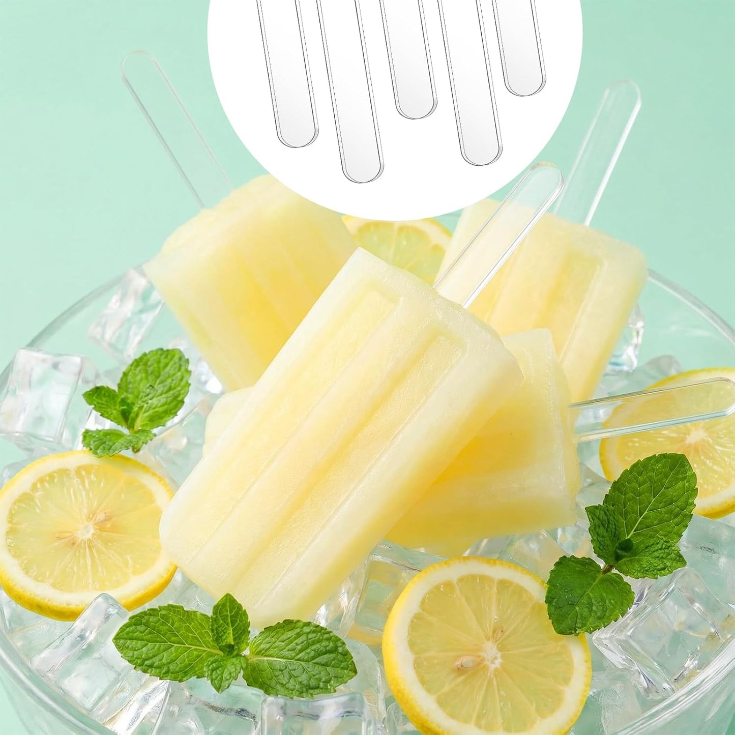 40 Palitos Hielo Reutilizables 4.5pulg para Tartas y Postres