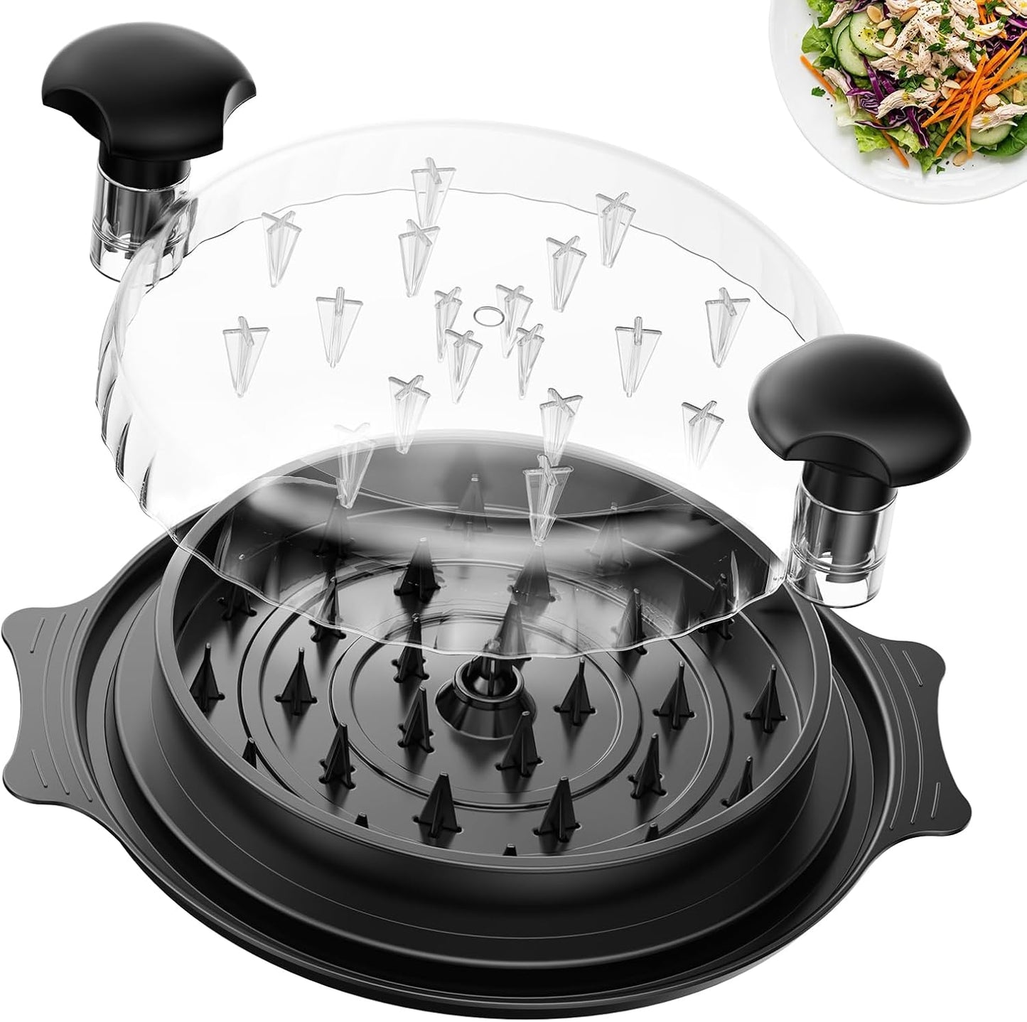 Trituradora de pollo de 10 pulgadas sin BPA con bandeja y cepillo