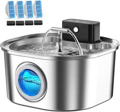 Fuente agua gatos acero inox 3.2L sensor movimiento