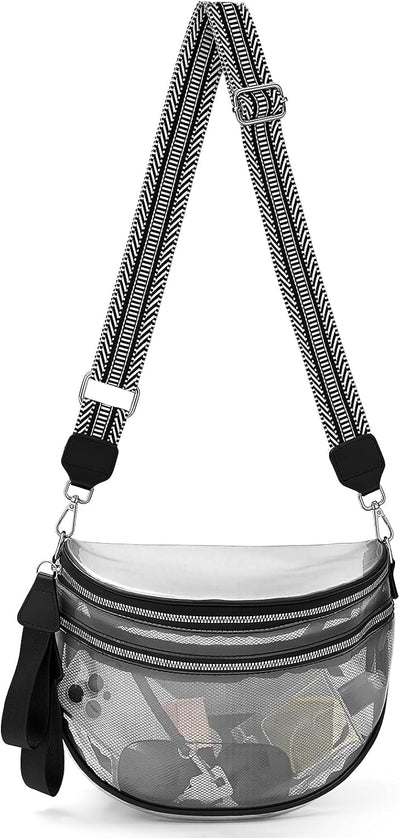Bolsa transparente cruzada para eventos deportivos antirrobo