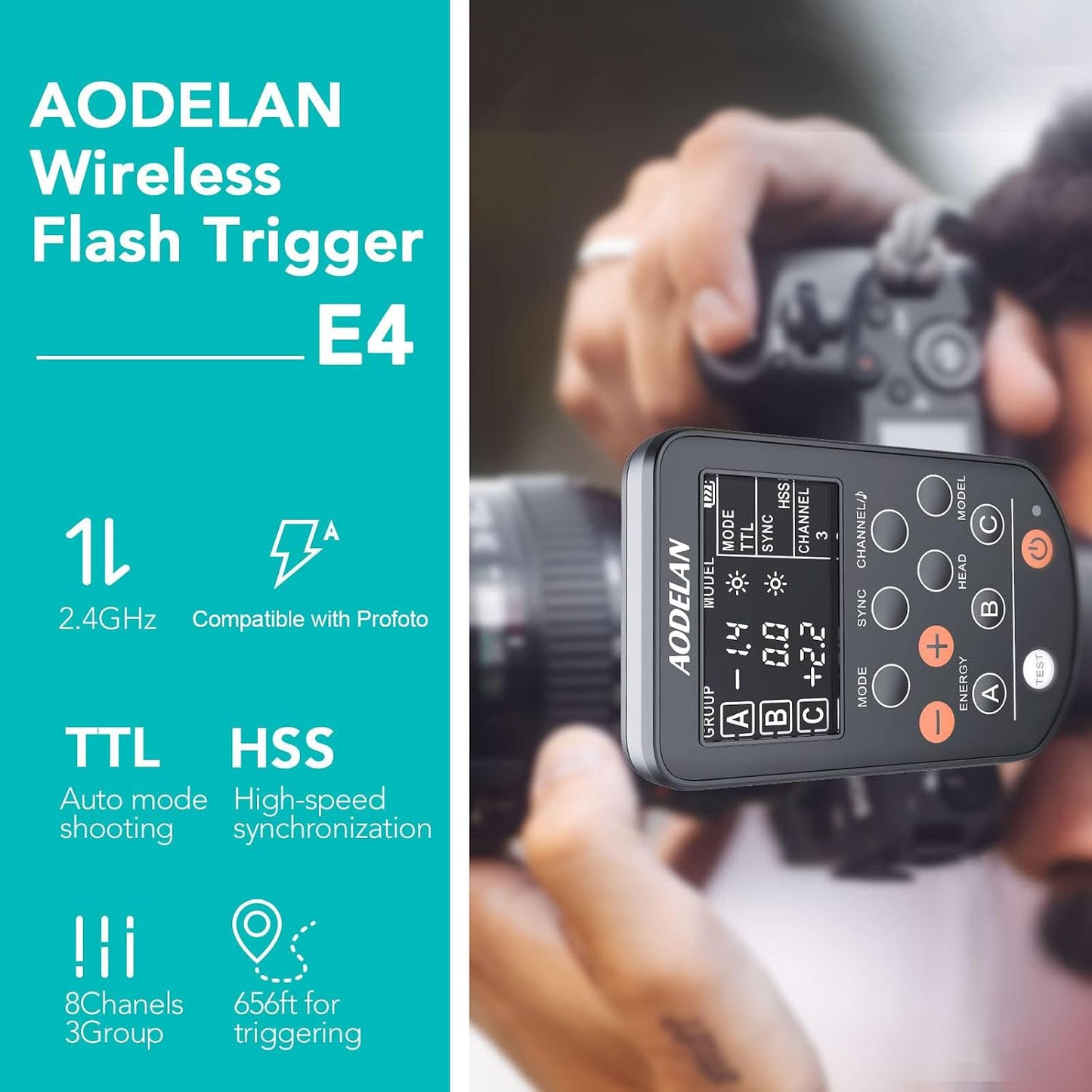 Disparador flash inalámbrico TTL para Canon comp HSS 1/8000s