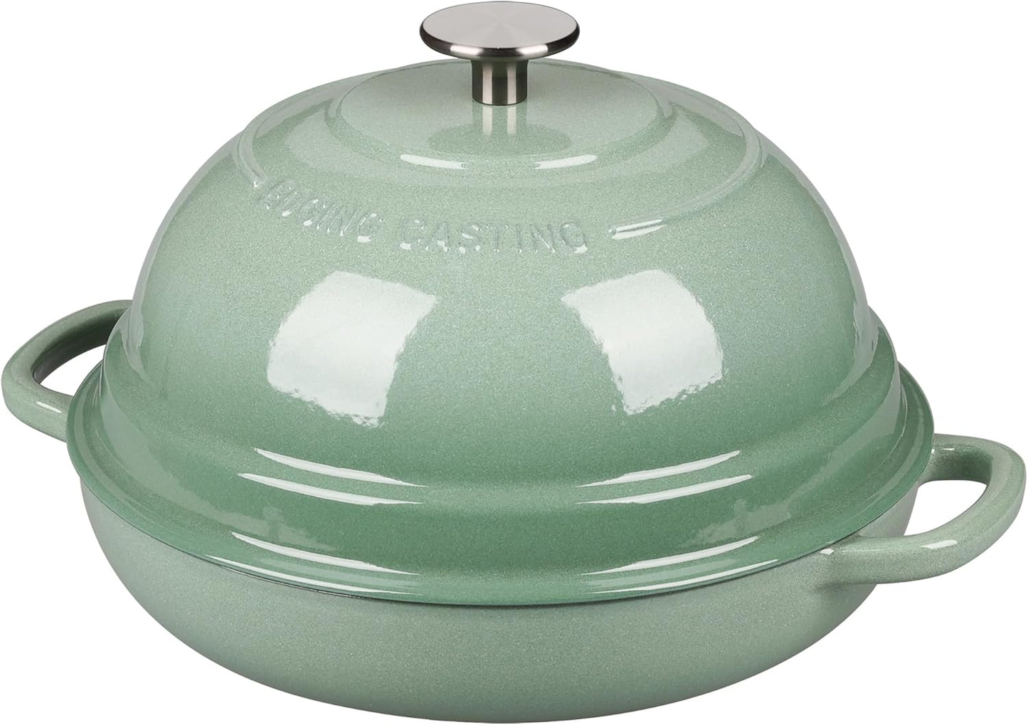 Olla Holandesa Hierro Fundido Esmaltado Tapa 6qt Verde Salvia