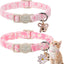 2 Collares Gato Rosados con Lazo y Campana Ajustables
