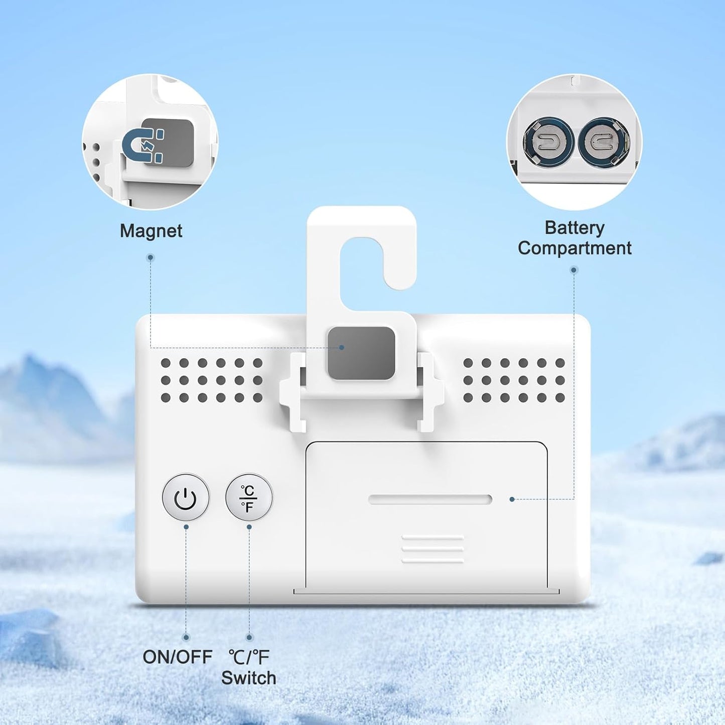 Termómetro digital para refrigerador con pantalla LCD y alerta de baja temperatura