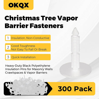 300 Sujetadores Barrera Vapor 1 3/8pulg Polietileno Blanco