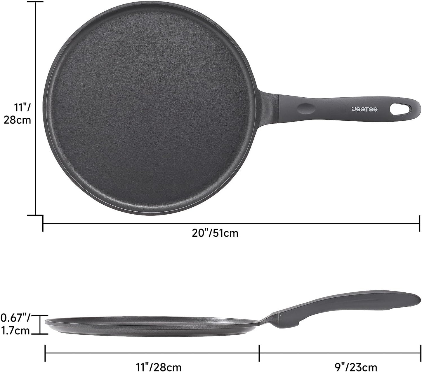 Sartén antiadherente titanio 11pulg para crepes y tortilla