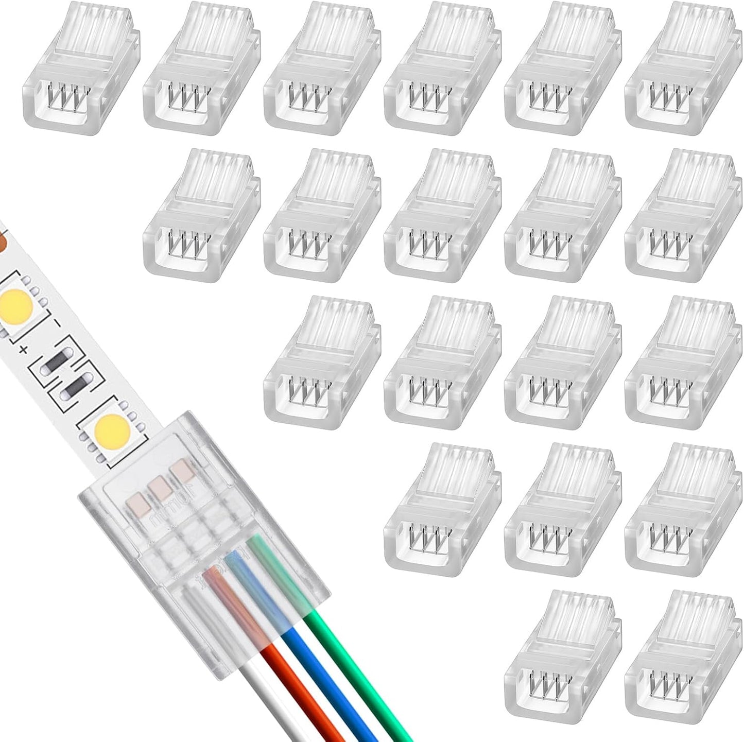 Conectores LED 4pines 0.394pulg RGB impermeables para tira