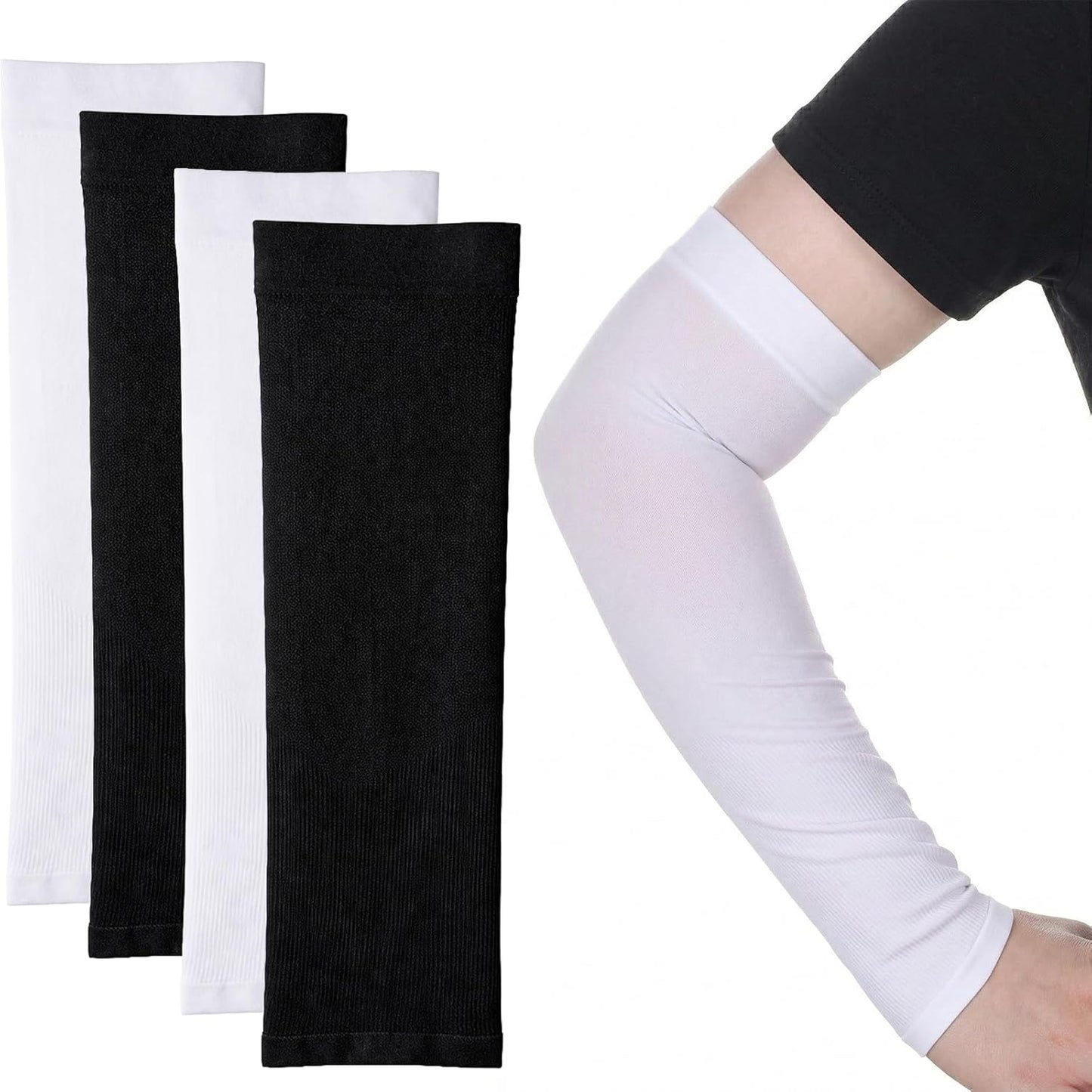 Mangas UV para deporte negro y blanco