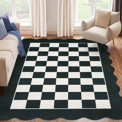 Alfombra festoneada 5x7ft sala oficina neutra antideslizante