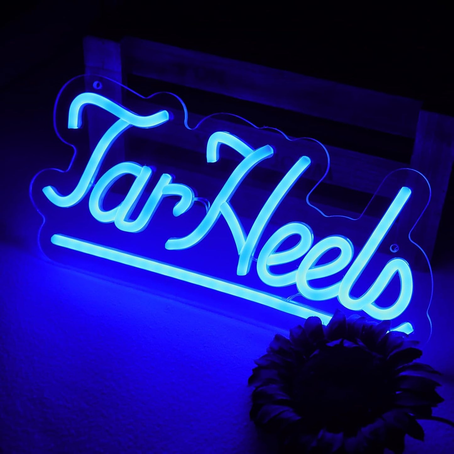 Cartelera neón azul 18x6.8 pulg LED regulables para habitación