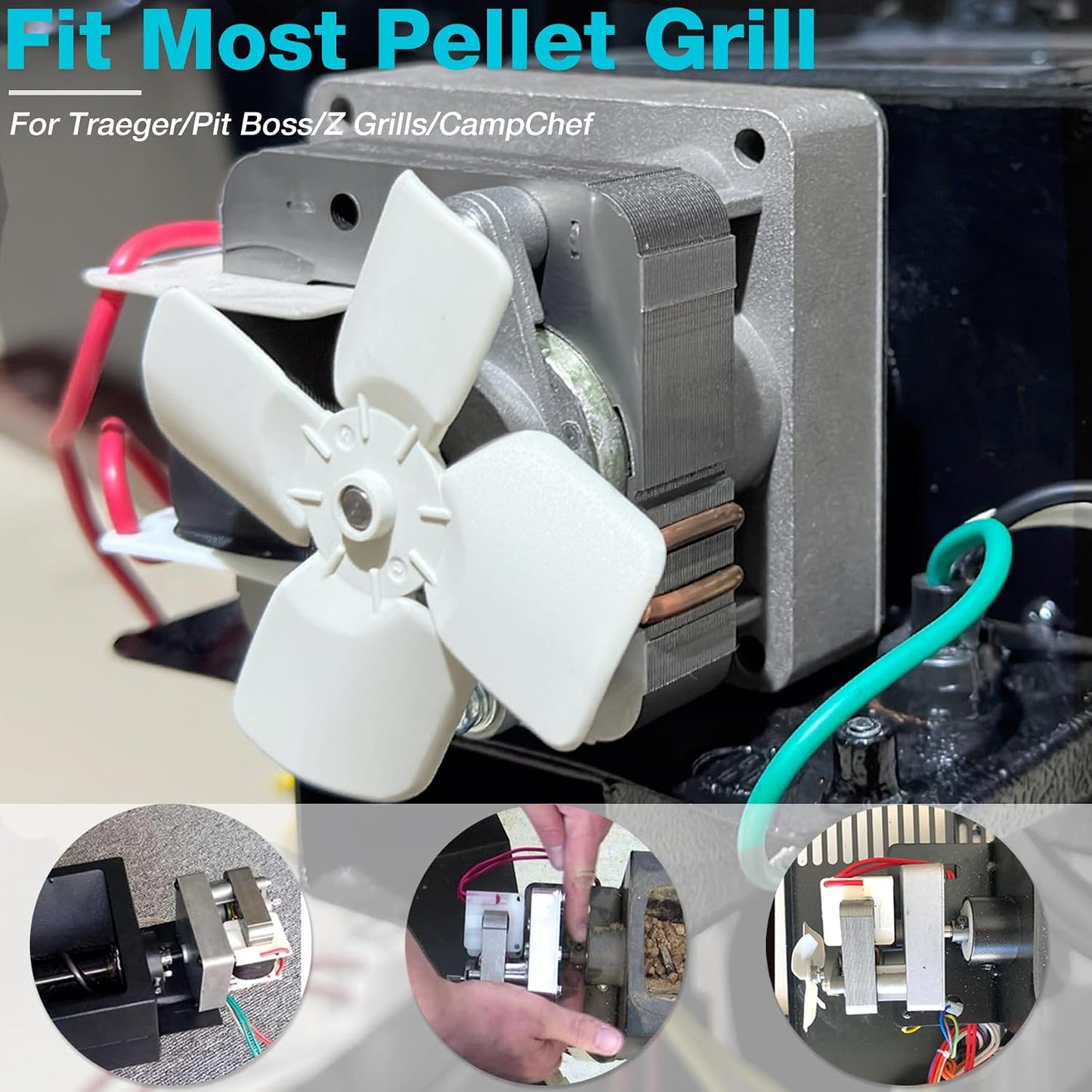Repuesto parrilla pellets Traeger Pit Boss Induction Fan Motor