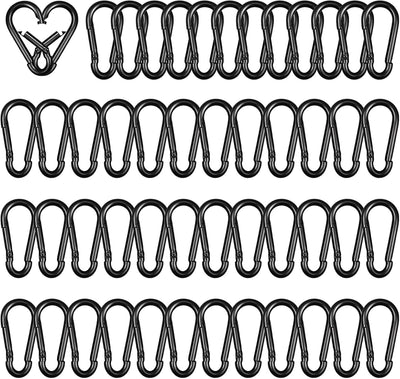 Set 50 mosquetones acero galv. negro resistente